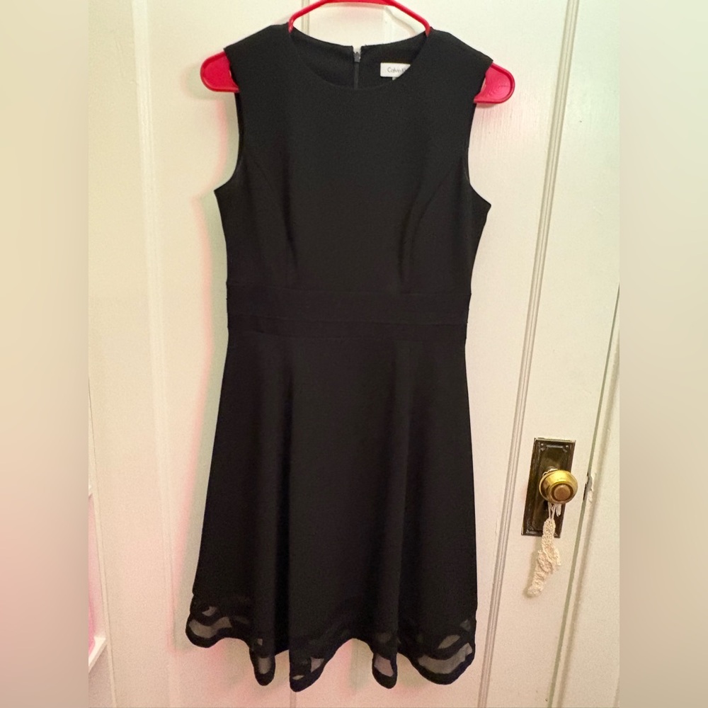 Calvin Klein Illusion Trim Black Dress